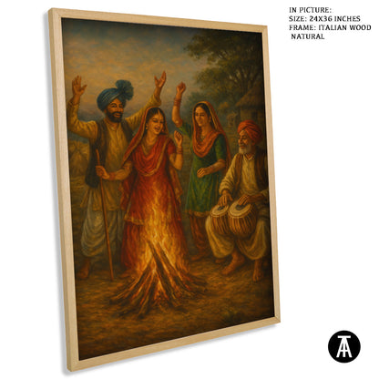 Artwork in Natural Wood Frame