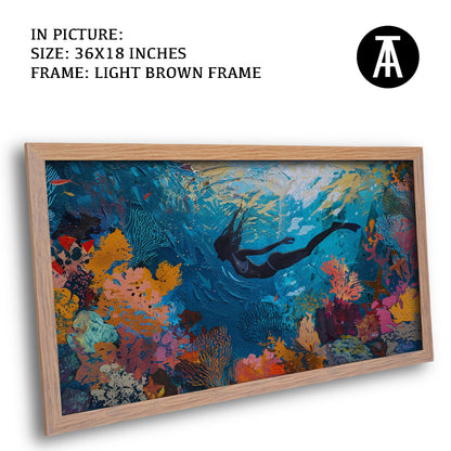 Artwork in Dark Brown Frame