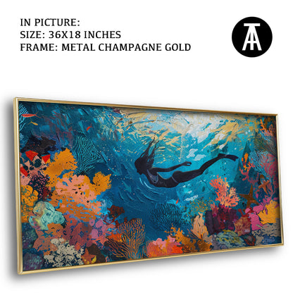 Artwork in Light Brown Frame
