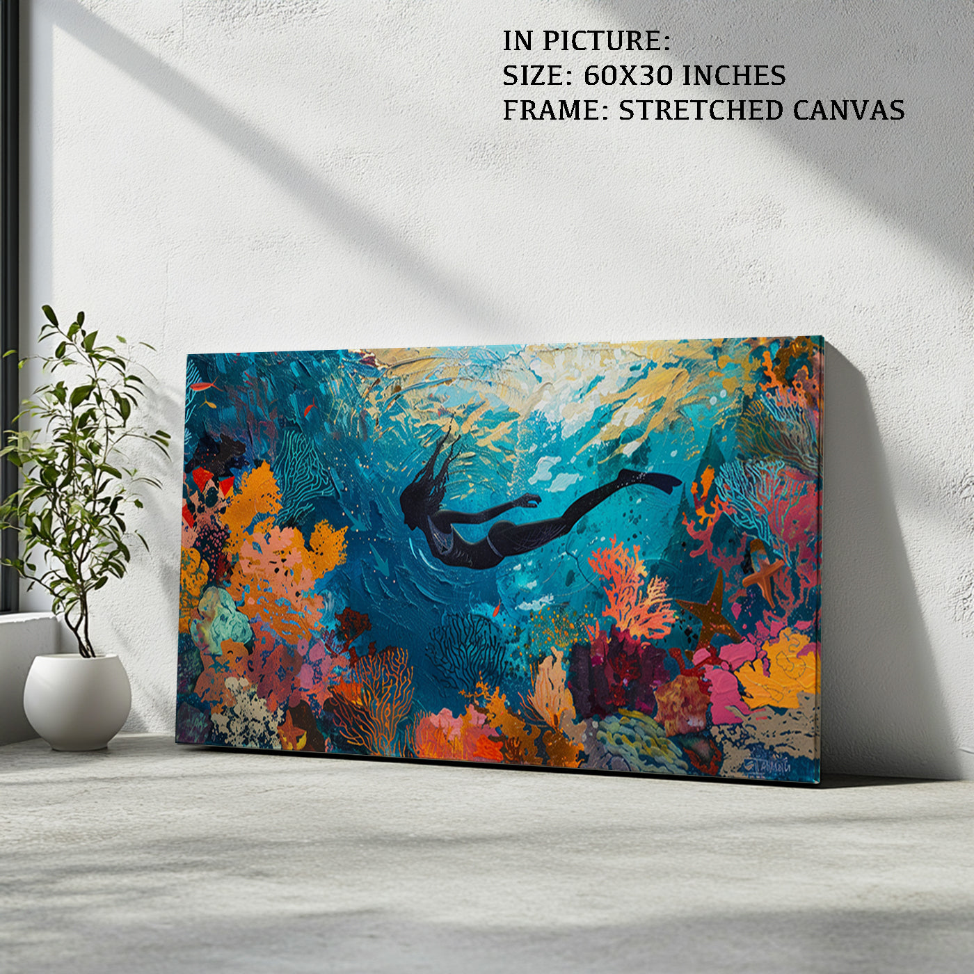Artwork in Natural Wood Frame