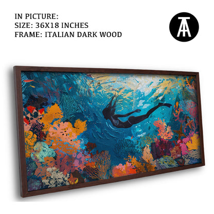 Artwork in Dark Wood Frame
