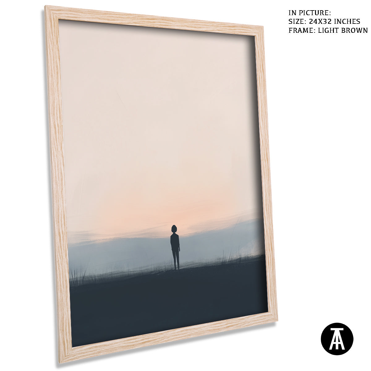 Artwork in Dark Brown Frame