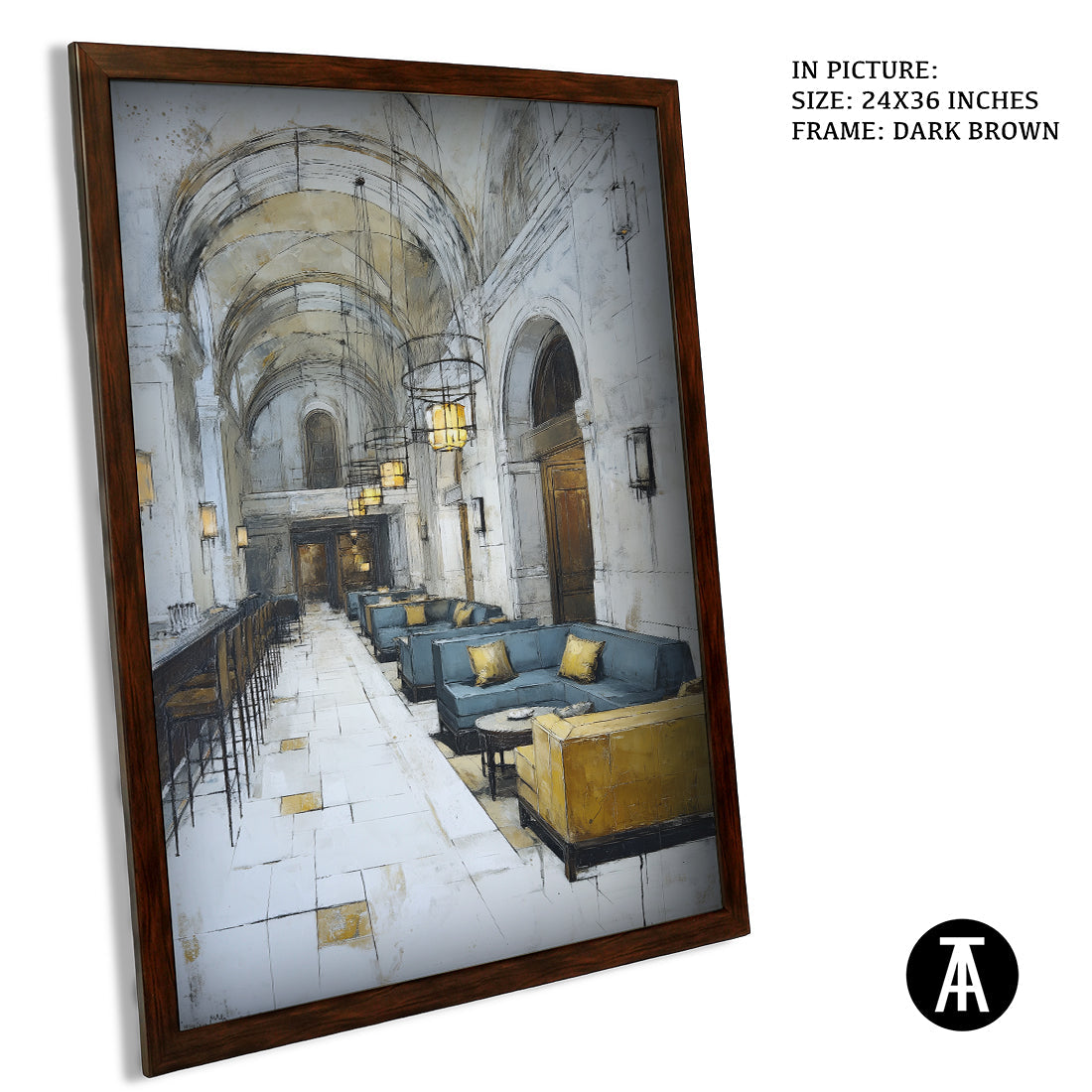 Artwork in Metal Champagne Gold Frame