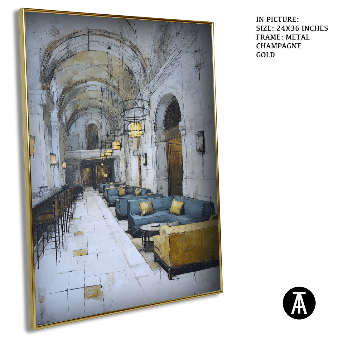 Artwork in Light Brown Frame