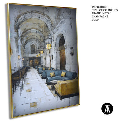 Artwork in Light Brown Frame