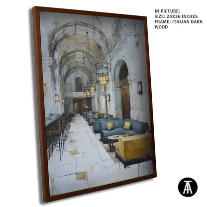 Artwork in Dark Brown Frame