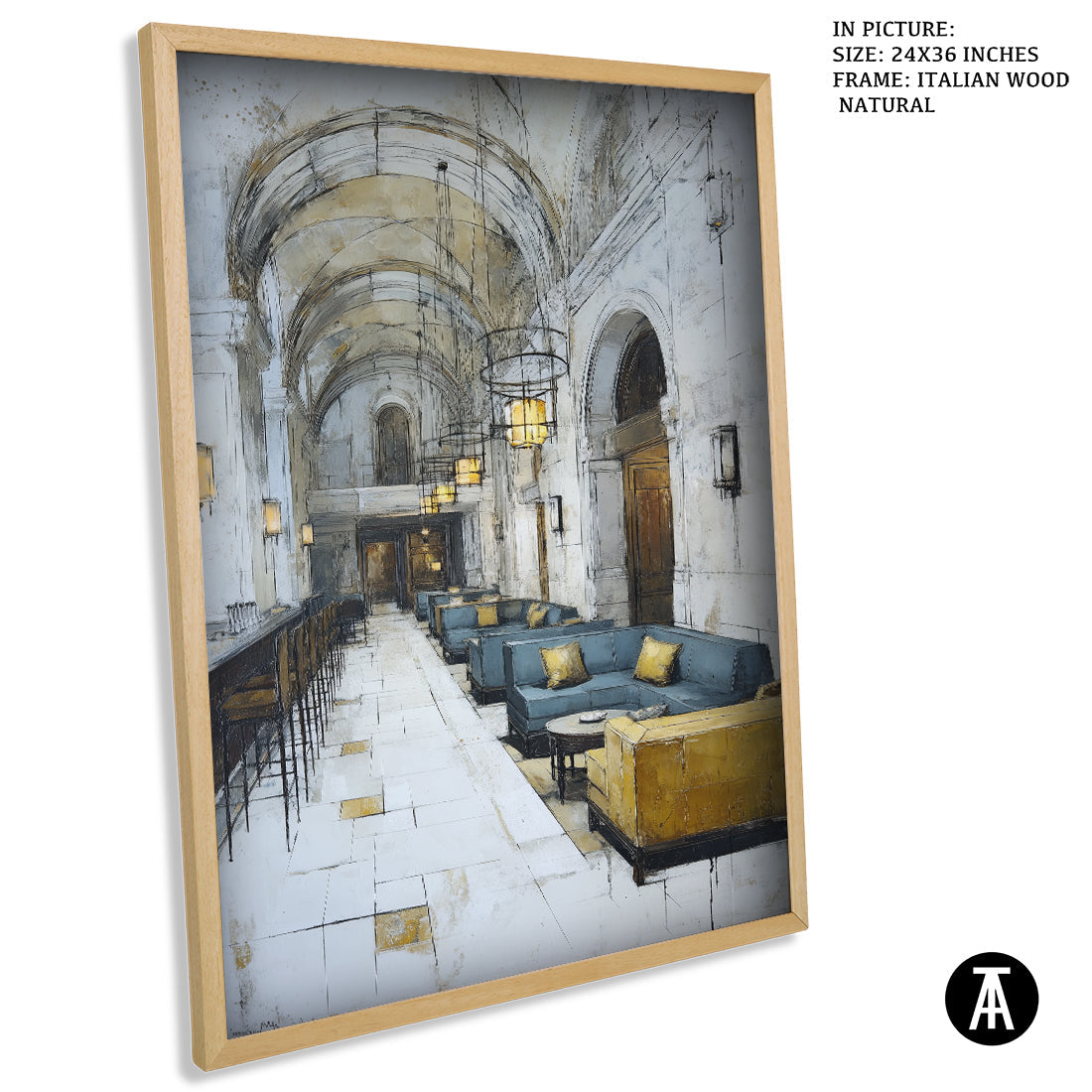 Artwork in Dark Wood Frame