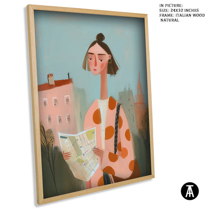 Artwork in Natural Wood Frame
