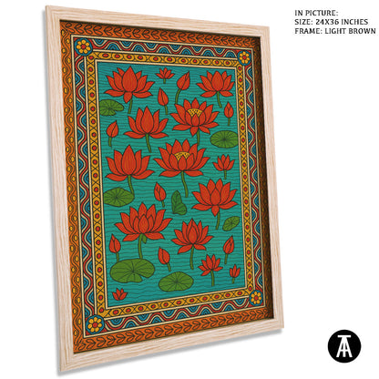 Artwork in Light Brown Frame
