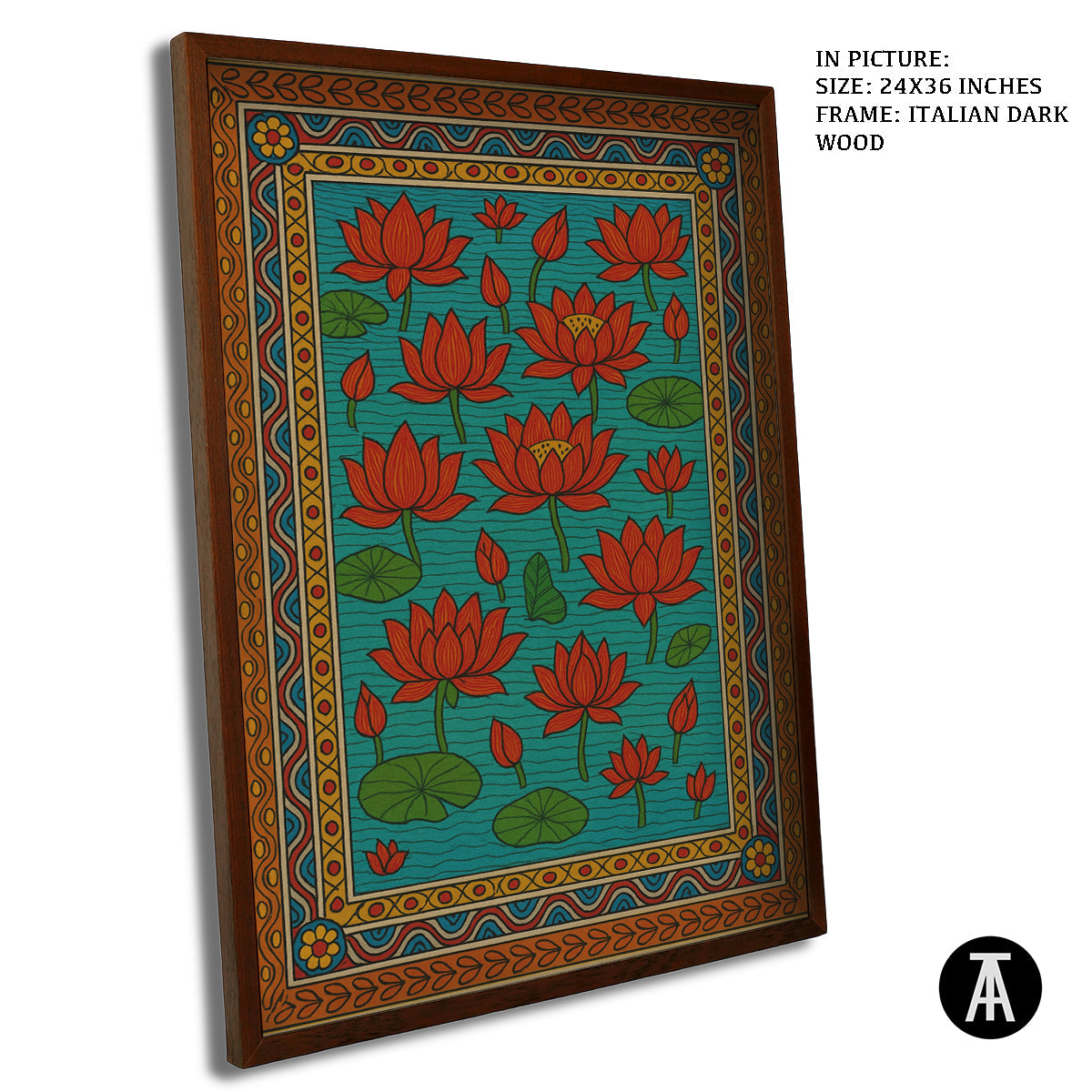 Artwork in Dark Wood Frame