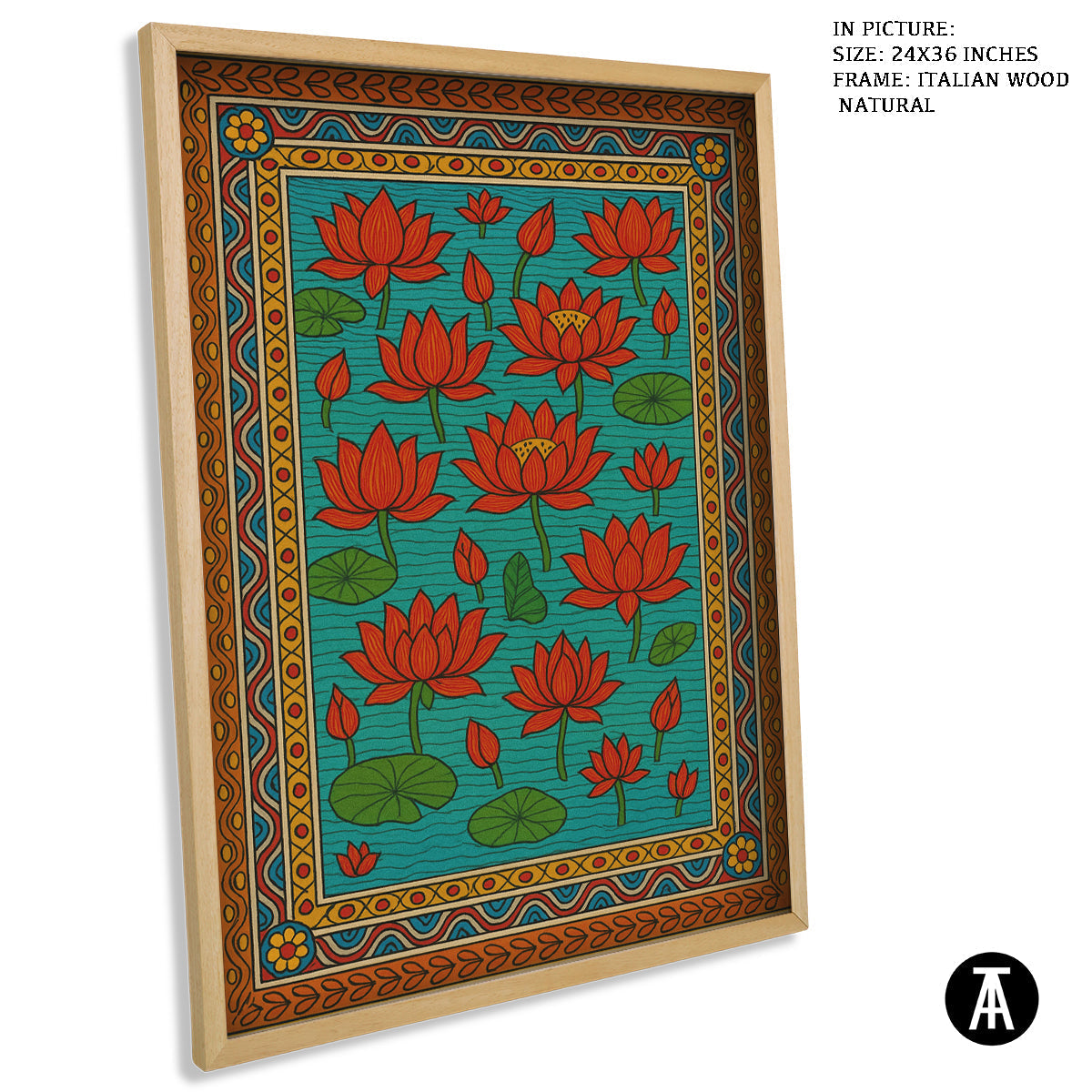Artwork in Natural Wood Frame