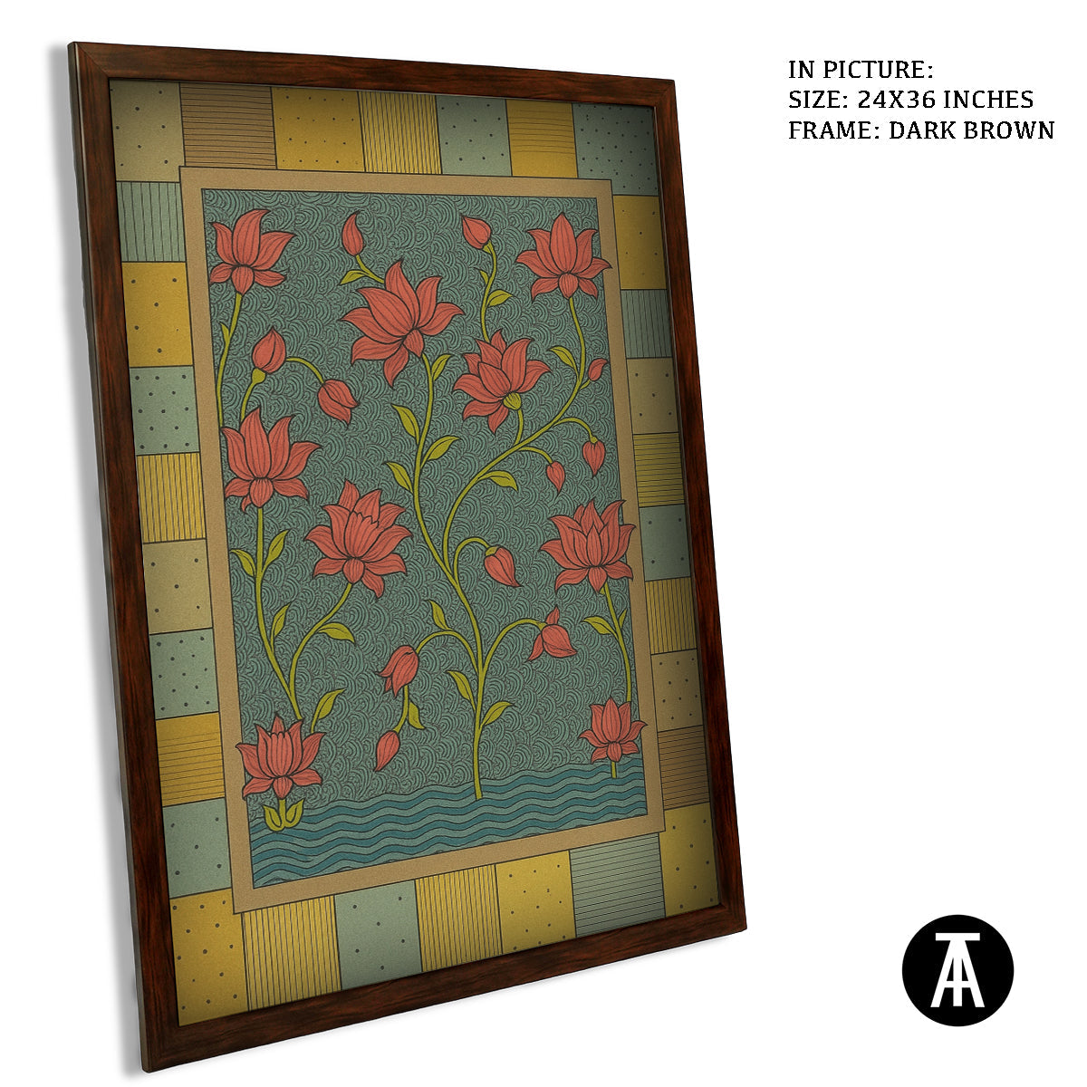 Artwork in Dark Brown Frame
