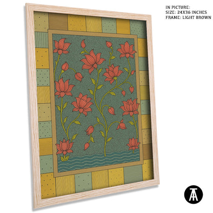 Artwork in Light Brown Frame