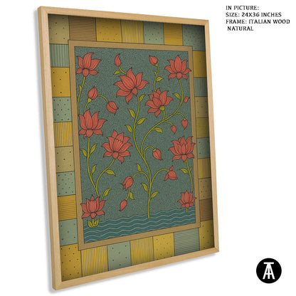 Artwork in Natural Wood Frame