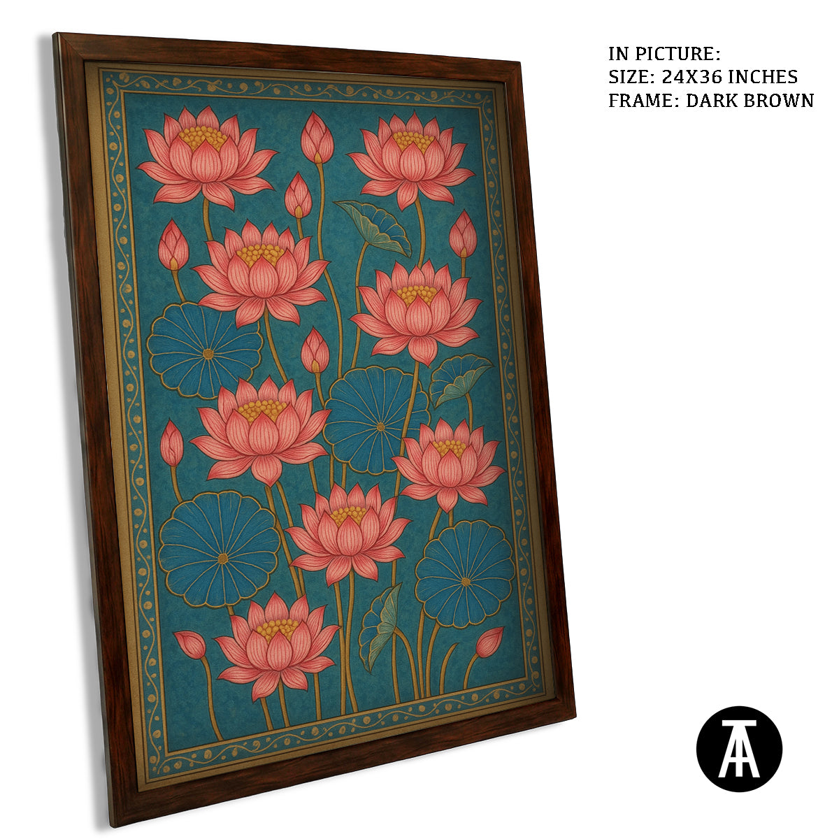 Artwork in Dark Brown Frame