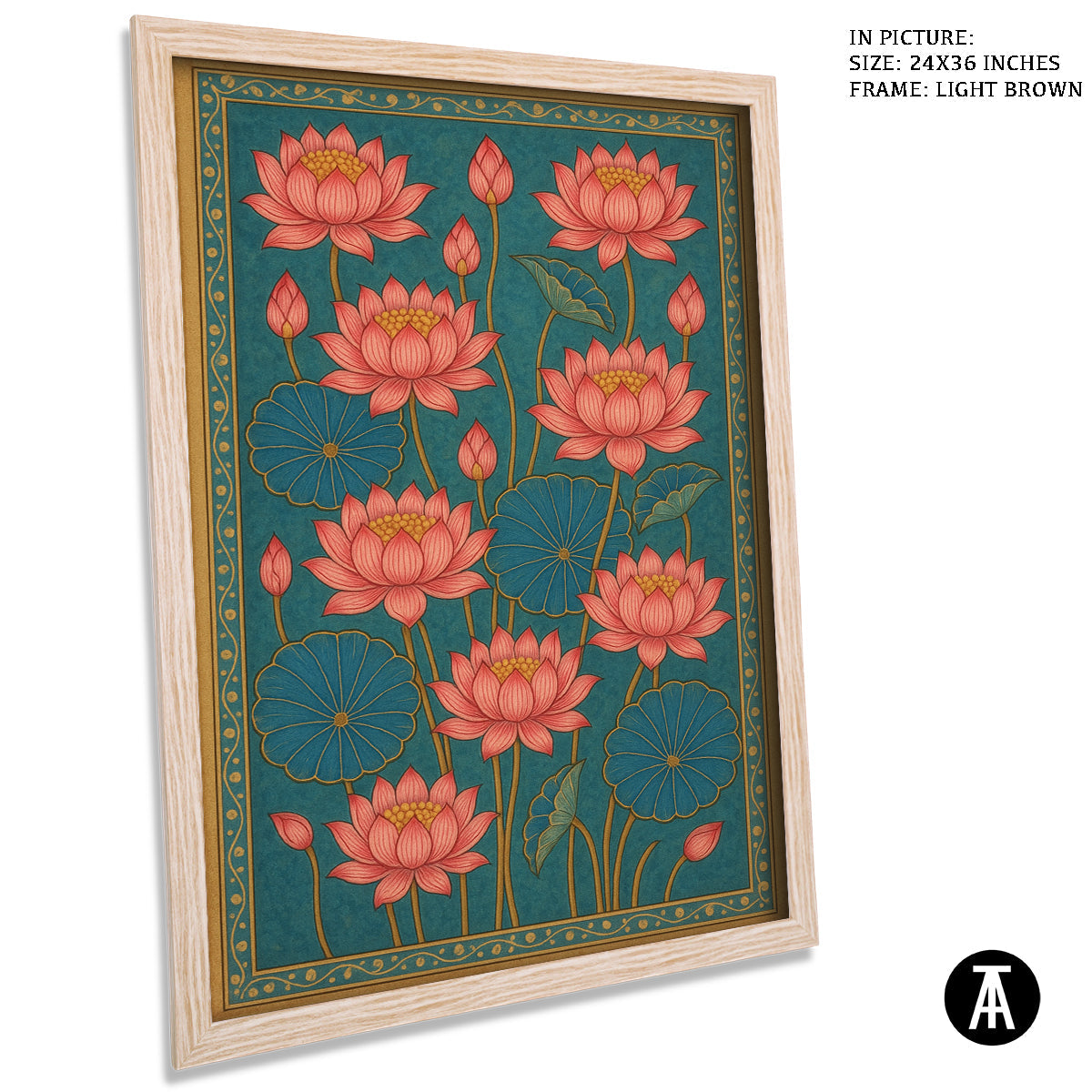 Artwork in Light Brown Frame