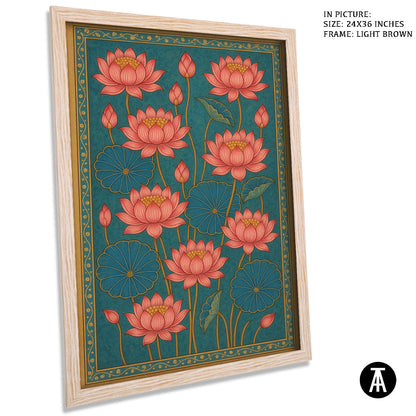Artwork in Light Brown Frame
