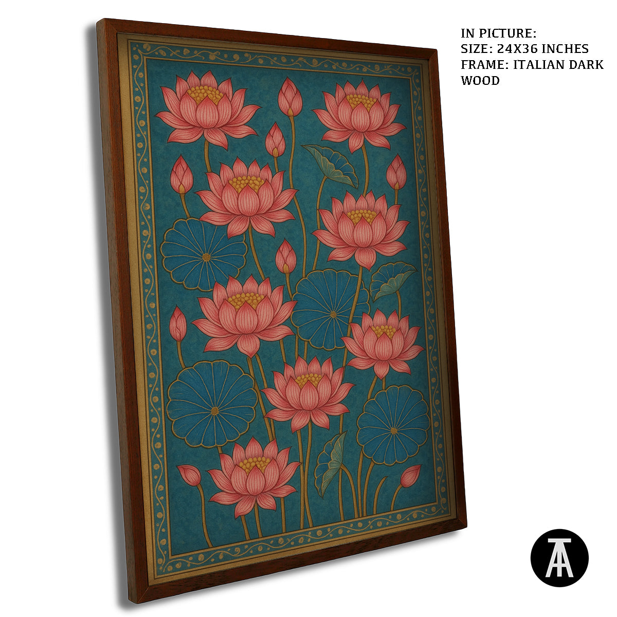 Artwork in Dark Wood Frame