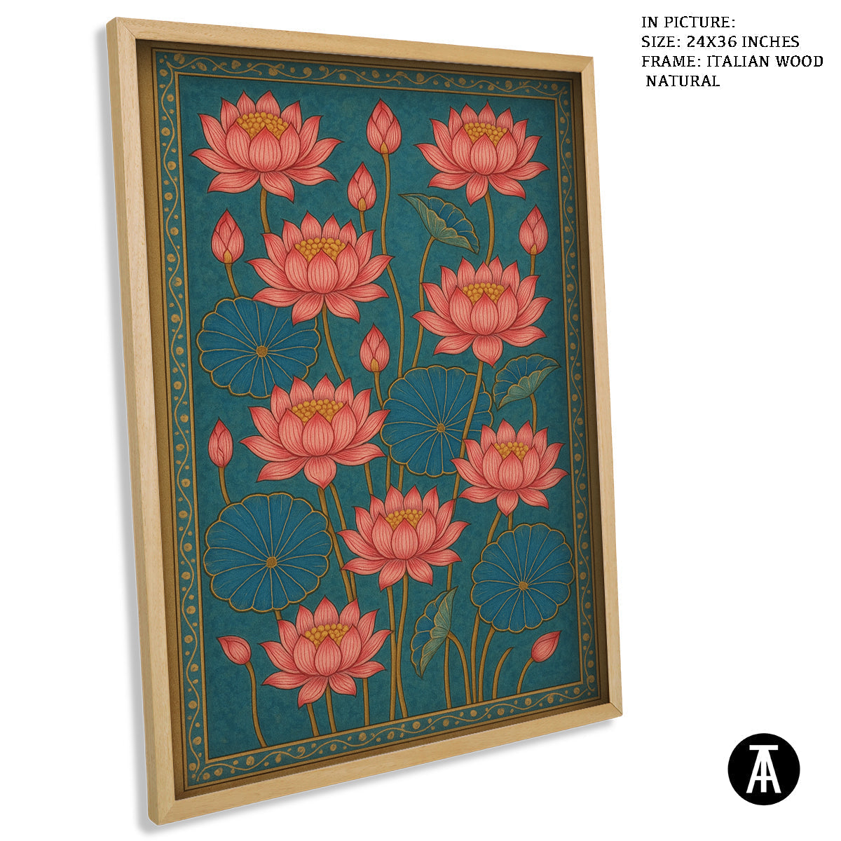 Artwork in Natural Wood Frame