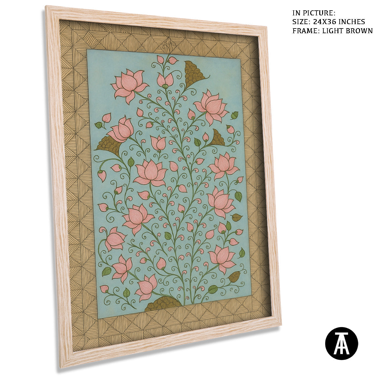 Artwork in Light Brown Frame