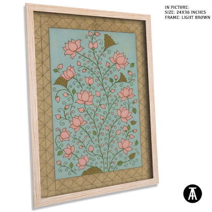 Artwork in Light Brown Frame