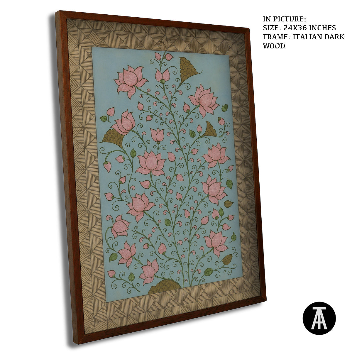 Artwork in Dark Wood Frame