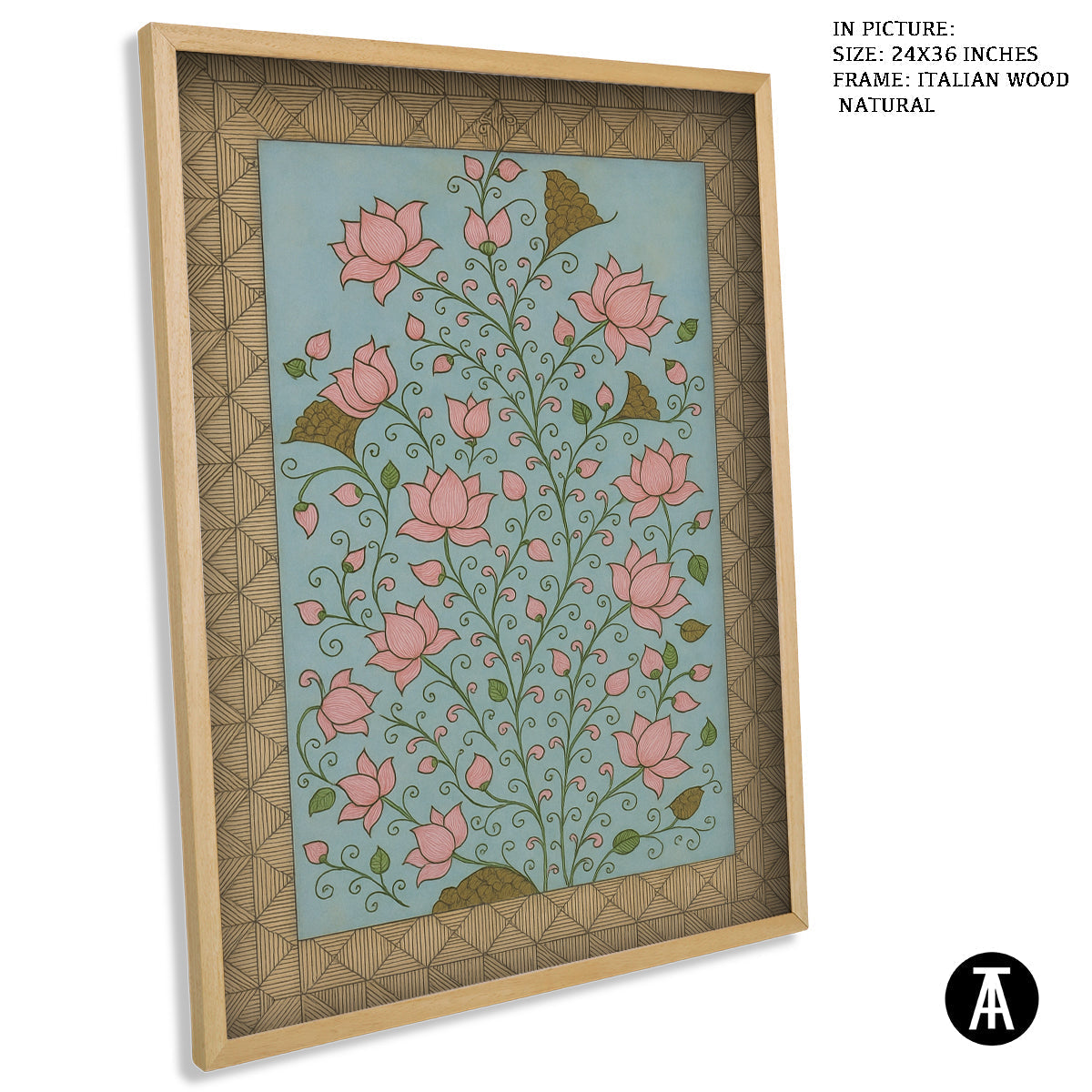 Artwork in Natural Wood Frame