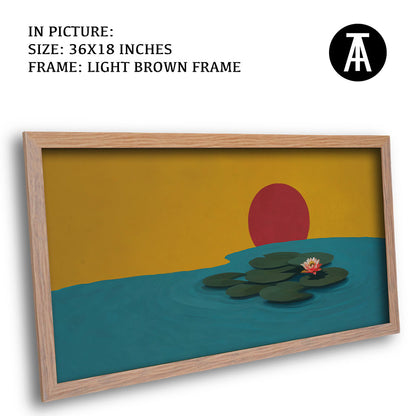Artwork in Light Brown Frame