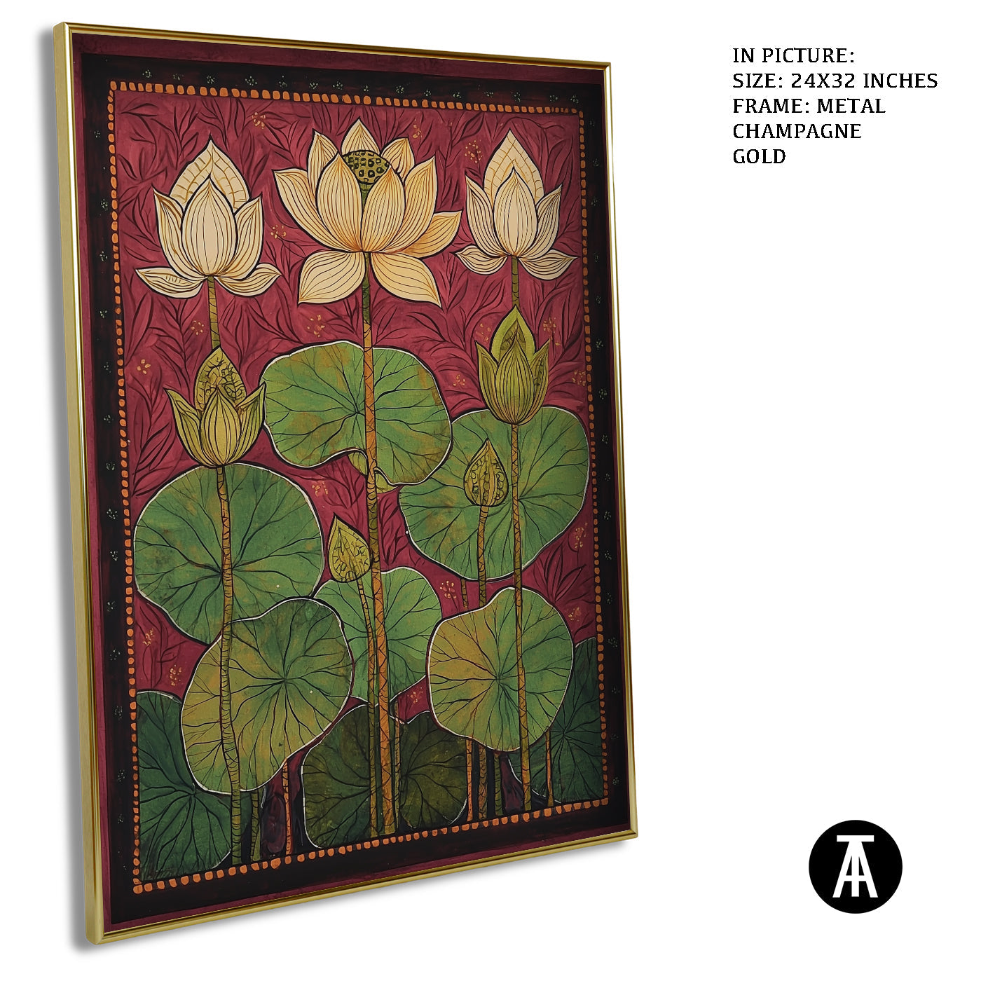 Artwork in Light Brown Frame