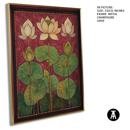 Artwork in Light Brown Frame