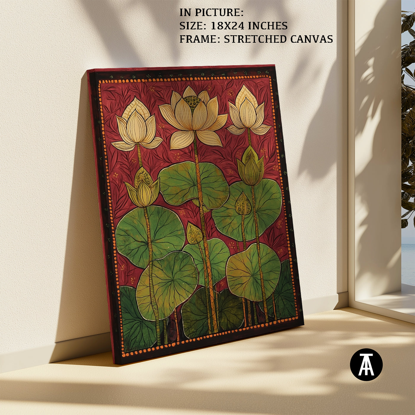 Artwork in Natural Wood Frame