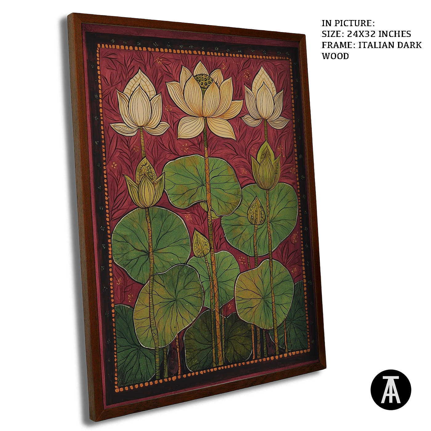 Artwork in Dark Wood Frame