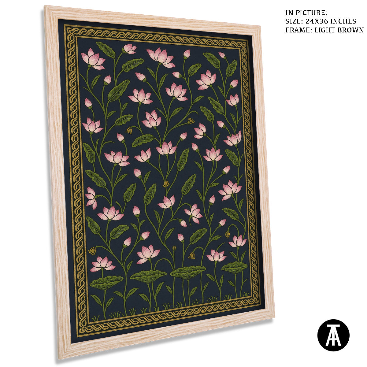 Artwork in Light Brown Frame