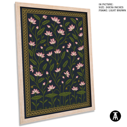 Artwork in Light Brown Frame
