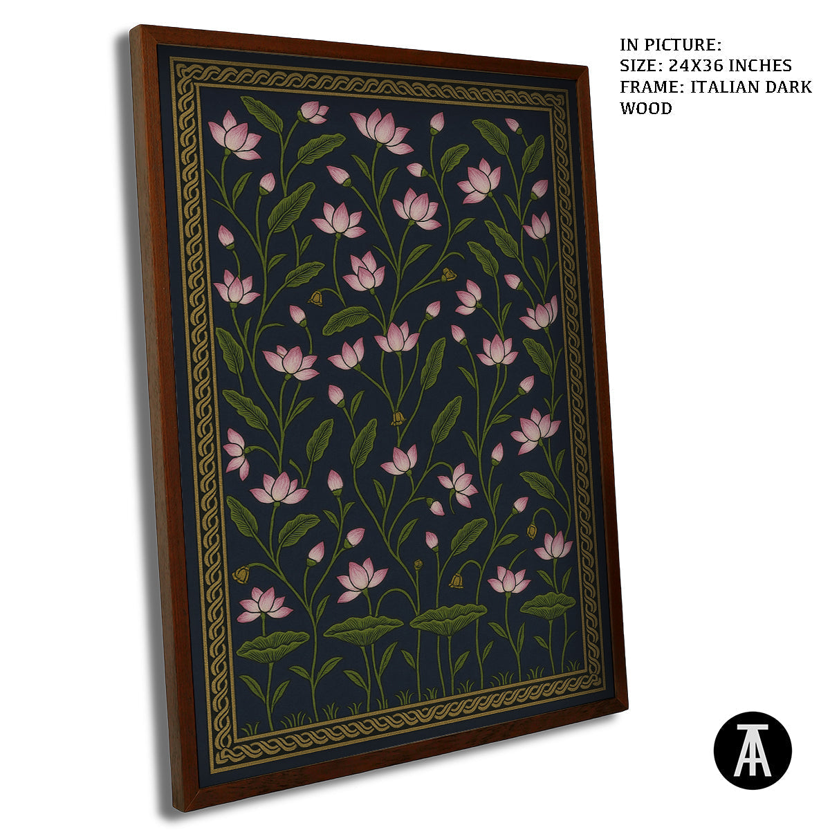 Artwork in Dark Wood Frame