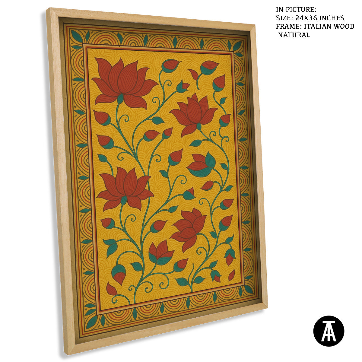 Artwork in Natural Wood Frame
