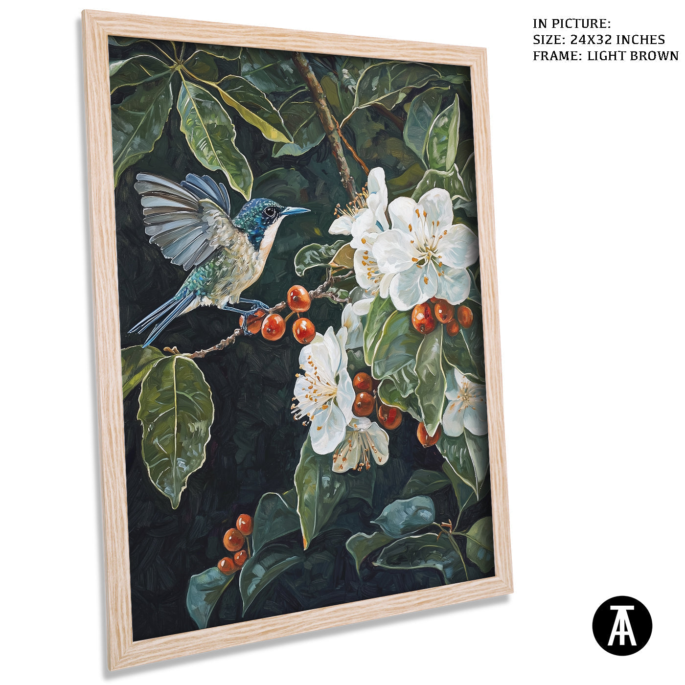 Artwork in Dark Brown Frame