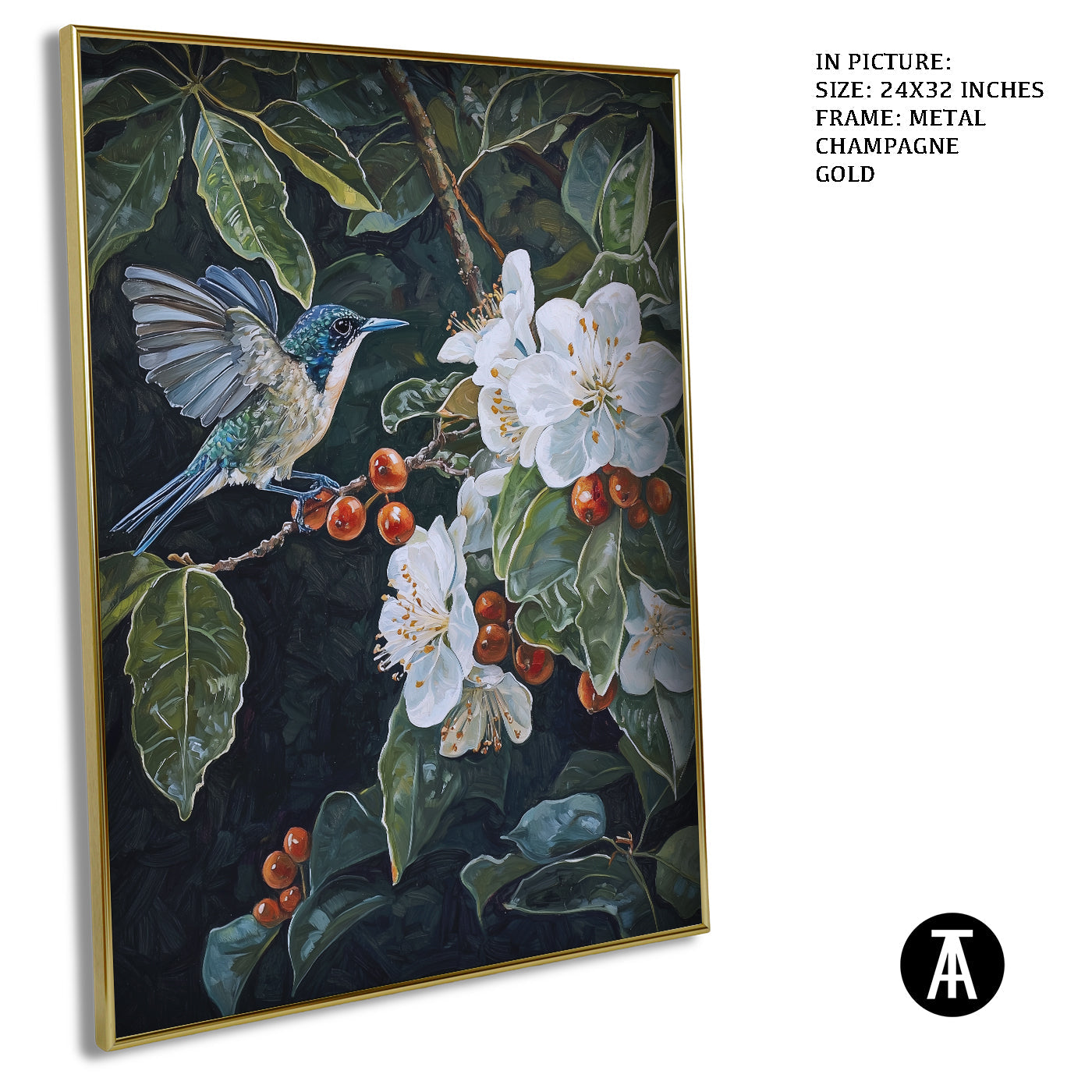 Artwork in Light Brown Frame
