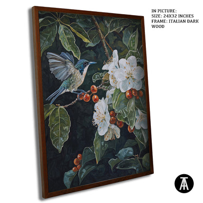 Artwork in Dark Wood Frame