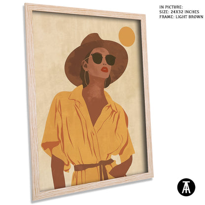 Sample Artwork in Light Brown Frame