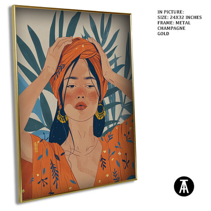 Artwork in Metal Champagne Gold Frame