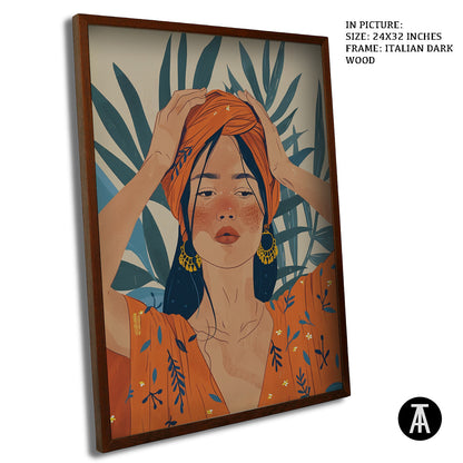 Artwork in Dark Wood Frame