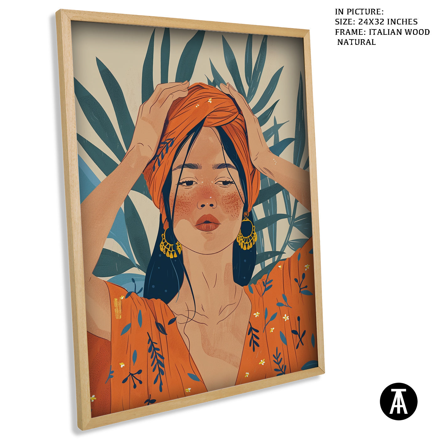 Artwork in Natural Wood Frame