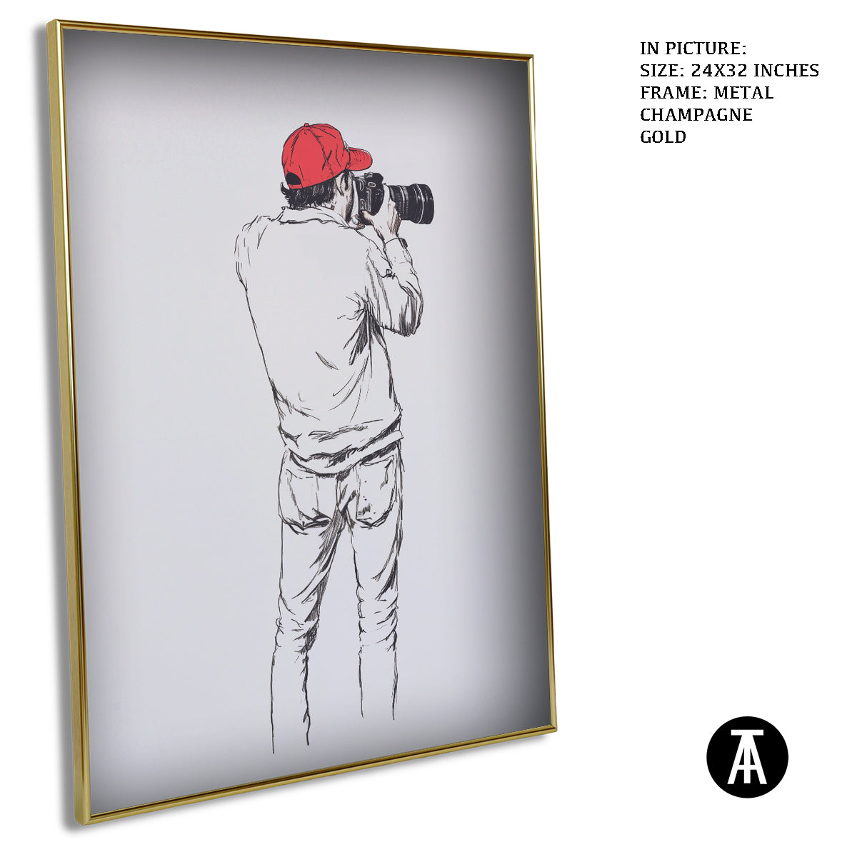 Artwork in Light Brown Frame