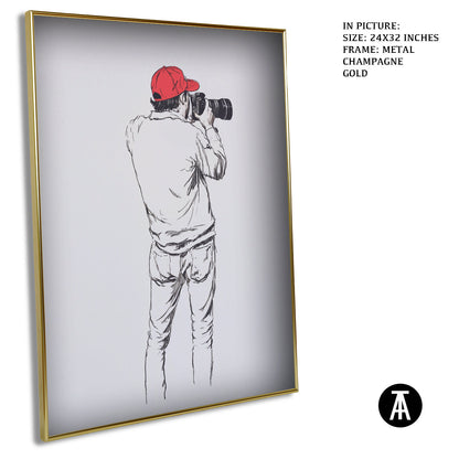 Artwork in Light Brown Frame