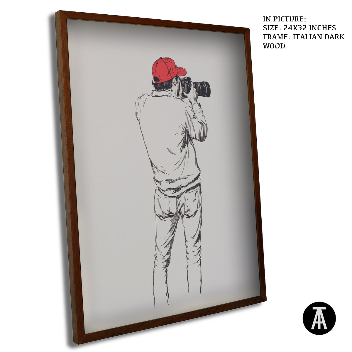 Artwork in Dark Wood Frame