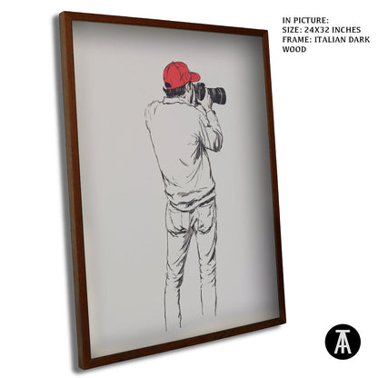 Artwork in Dark Wood Frame