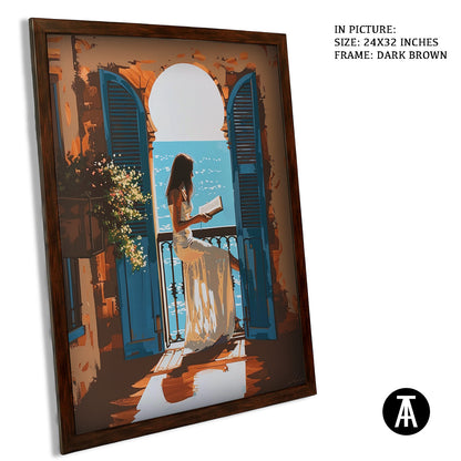Artwork in Dark Brown Frame