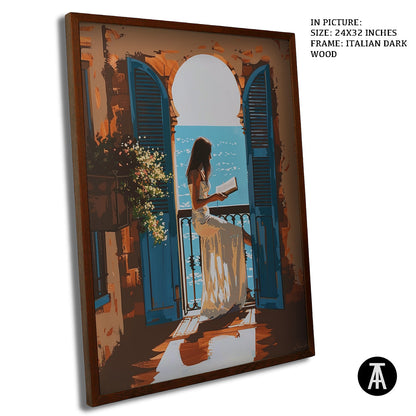 Artwork in Dark Wood Frame