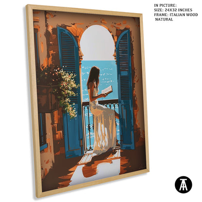 Artwork in Natural Wood Frame